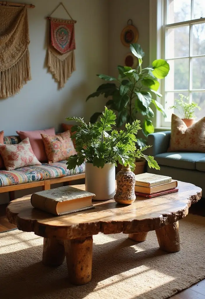 10 Eclectic Furniture Choices That Will Transform Your Boho She Shed into a Dreamy Retreat! - 5. A Quirky Coffee Table – The Heart of the Room