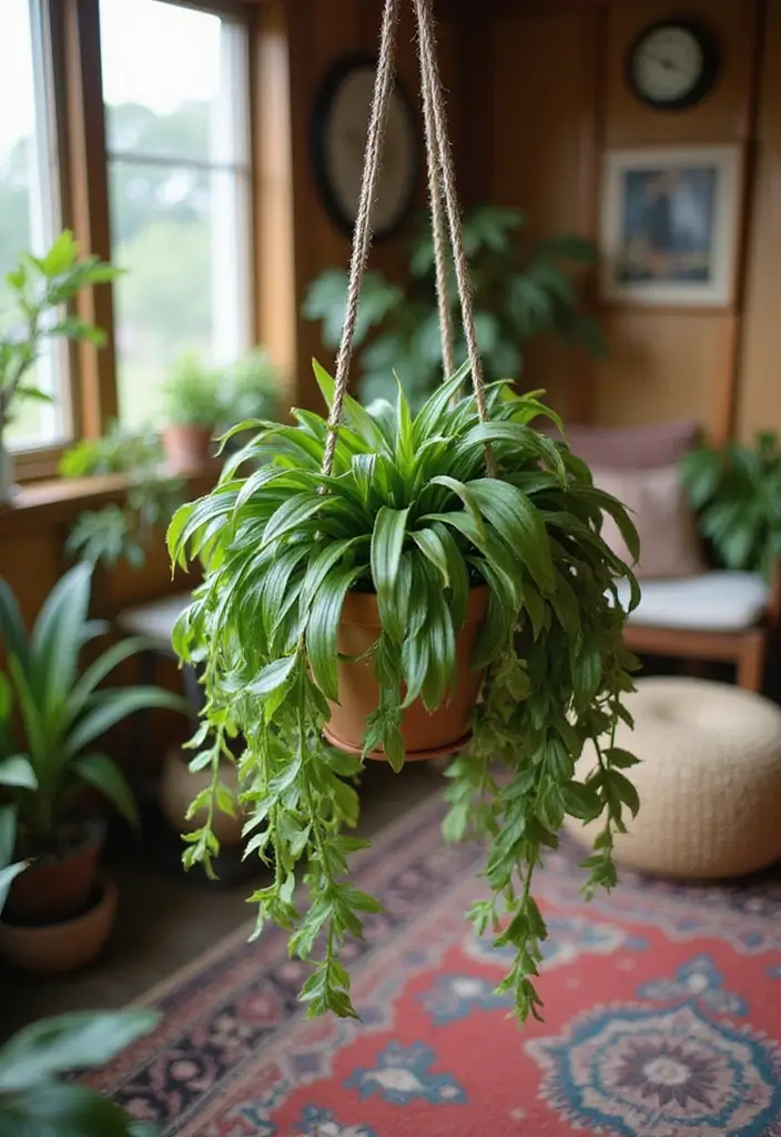 10 Stunning Plants for Your She Shed That Will Make It Feel Like a Boho Paradise! - 5. Spider Plant (Chlorophytum comosum)