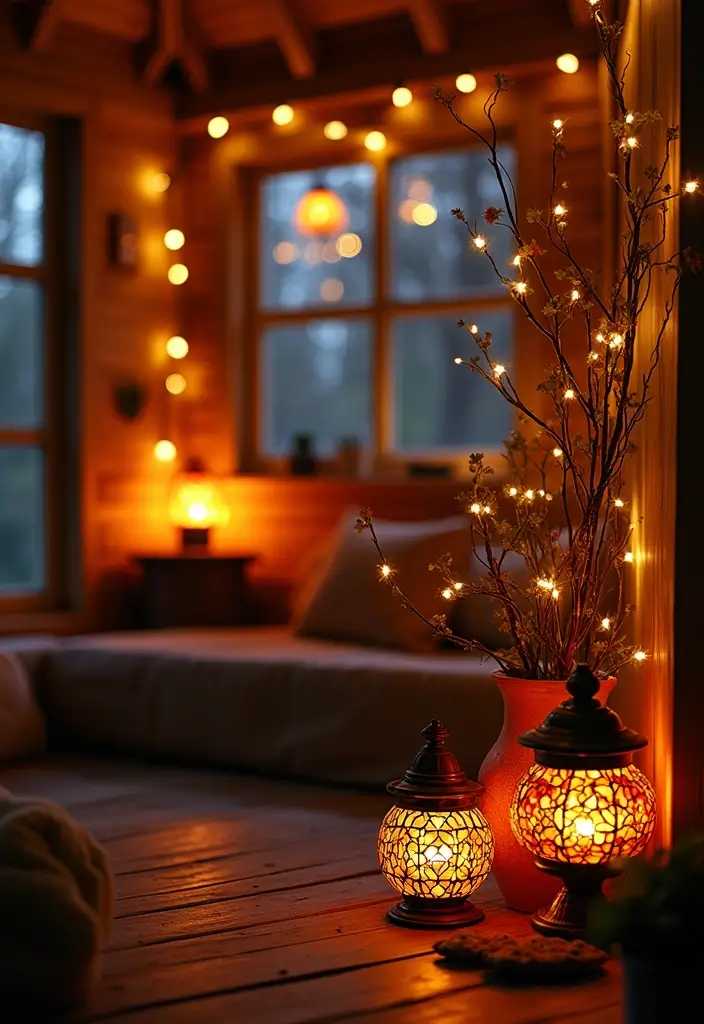 11 Cozy She Shed Ideas That'll Make You Want to Spend All Day Inside! - 3. Ambient Lighting Magic