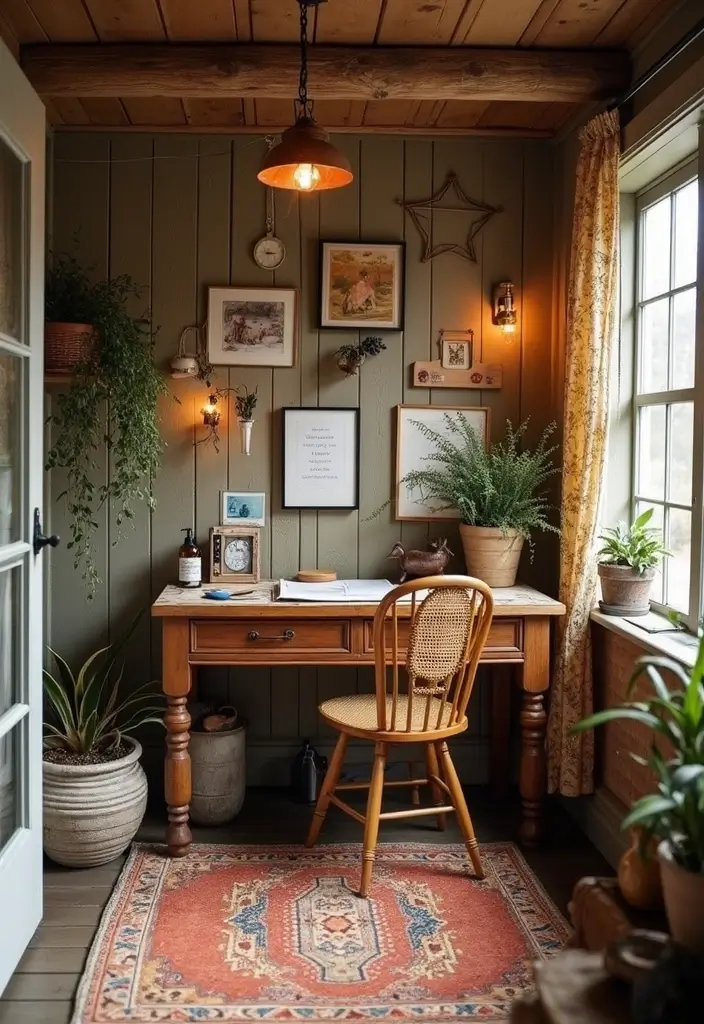 12 Bohemian She Shed Decor Ideas That'll Make You Swoon! - 8. Incorporate A Workspace