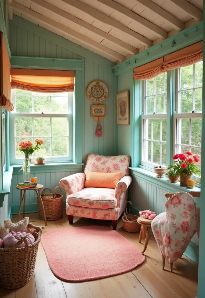 12 Stunning Boho Color Palettes That Will Transform Your She Shed Into a Dreamy Oasis! - 10. Soft Peach and Aqua