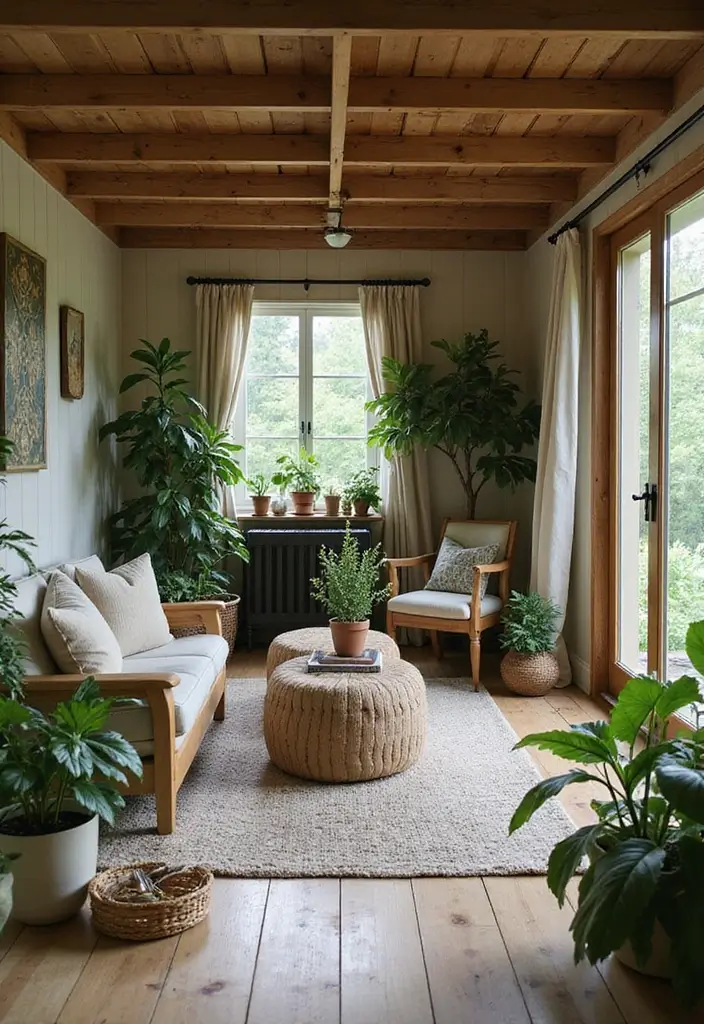12 Stunning Boho Color Palettes That Will Transform Your She Shed Into a Dreamy Oasis! - 12. Warm Cream and Deep Forest Green