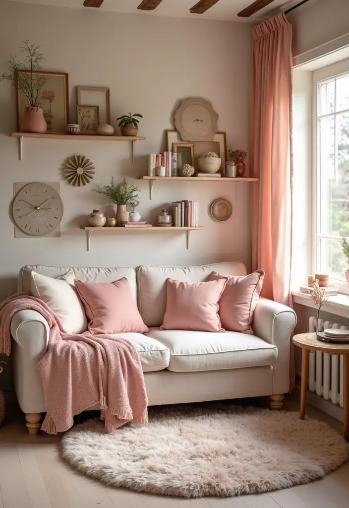 12 Stunning Boho Color Palettes That Will Transform Your She Shed Into a Dreamy Oasis! - 2. Dusty Rose and Cream