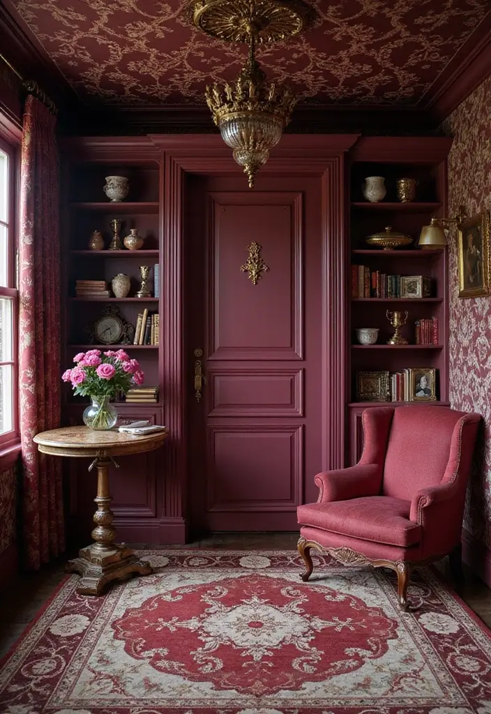 12 Stunning Boho Color Palettes That Will Transform Your She Shed Into a Dreamy Oasis! - 7. Rich Plum and Gold