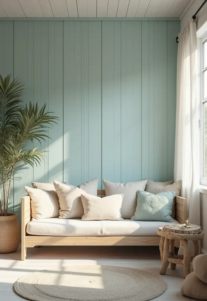 12 Stunning Boho Color Palettes That Will Transform Your She Shed Into a Dreamy Oasis! - 8. Pale Blue and Sandy Beige
