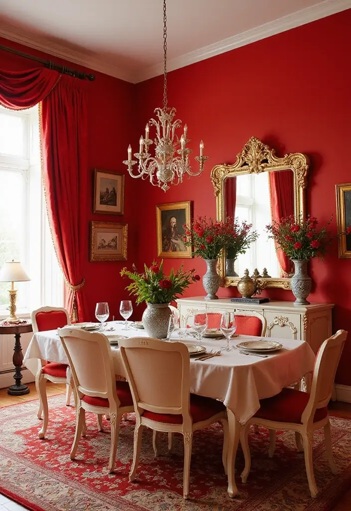 13 Rococo Color Schemes That Will Revitalize Your Space (You Won't Believe #7!) - 10. Fiery Red and Cream
