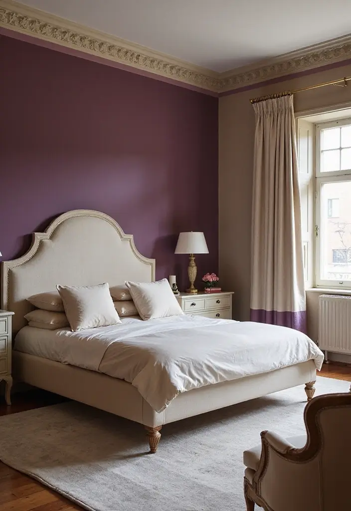 13 Rococo Color Schemes That Will Revitalize Your Space (You Won't Believe #7!) - 12. Plum and Soft Beige