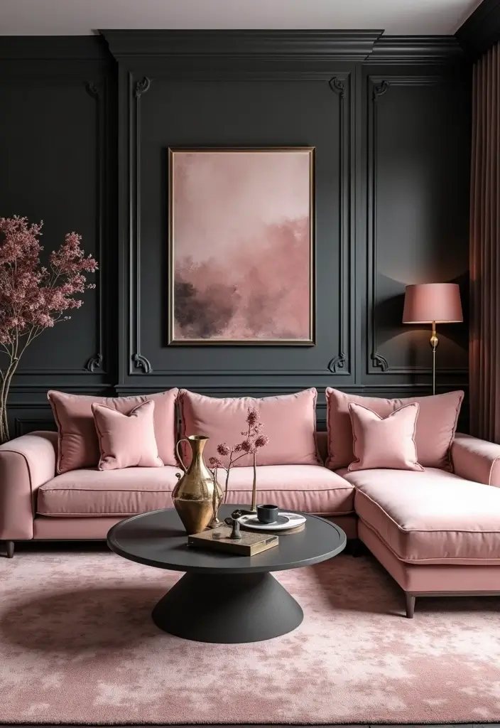 13 Rococo Color Schemes That Will Revitalize Your Space (You Won't Believe #7!) - 2. Blush Pink and Charcoal
