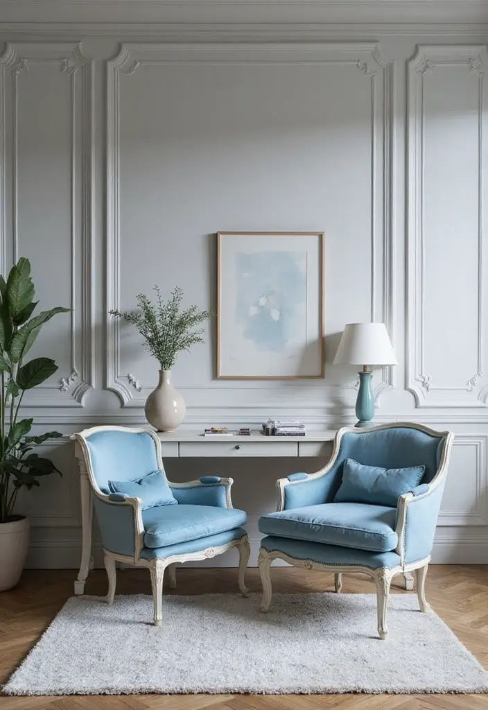 13 Rococo Color Schemes That Will Revitalize Your Space (You Won't Believe #7!) - 9. Soft Gray and Dusty Blue