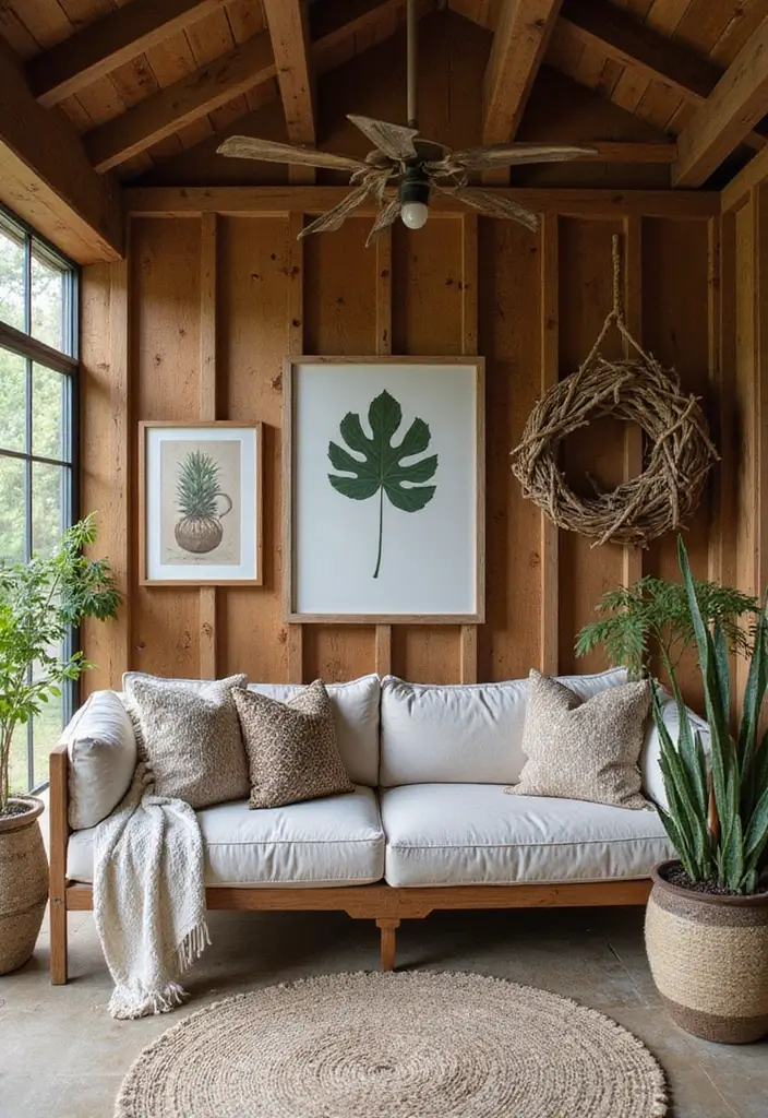 15 Boho She Shed Decor Ideas That Will Transform Your Outdoor Workspace Into a Dreamy Retreat! - 14. Outdoor-Inspired Decor