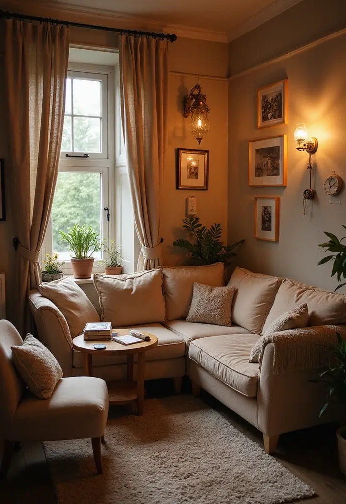 15 Stunning Small Home Saloon Designs That'll Make You Want to Mix a Cocktail ASAP! - 7. Cozy Corner with Soft Textiles