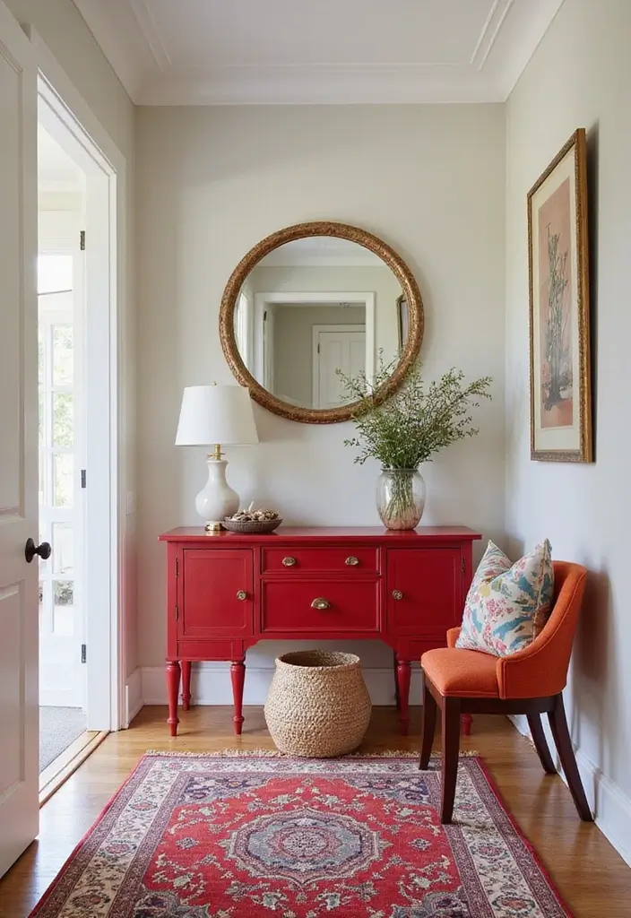 15 Stunning Ways to Incorporate Red Accents in Your Home Decor (You Won't Believe #10!) - 13. Red Entryway Decor