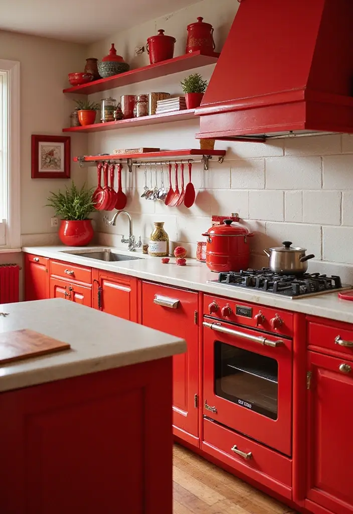 15 Stunning Ways to Incorporate Red Accents in Your Home Decor (You Won't Believe #10!) - 4. Red Kitchen Accents