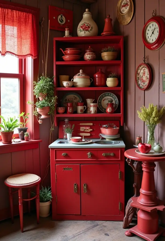 15 Stunning Ways to Incorporate Red Accents in Your Home Decor (You Won't Believe #10!) - 8. Vintage Red Finds