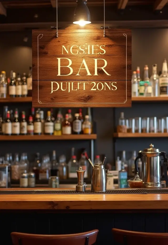 16 Unique Saloon Accessories That Will Make Your Home Feel Like a Five-Star Bar (Check Out #4!) - 15. Personalized Bar Sign