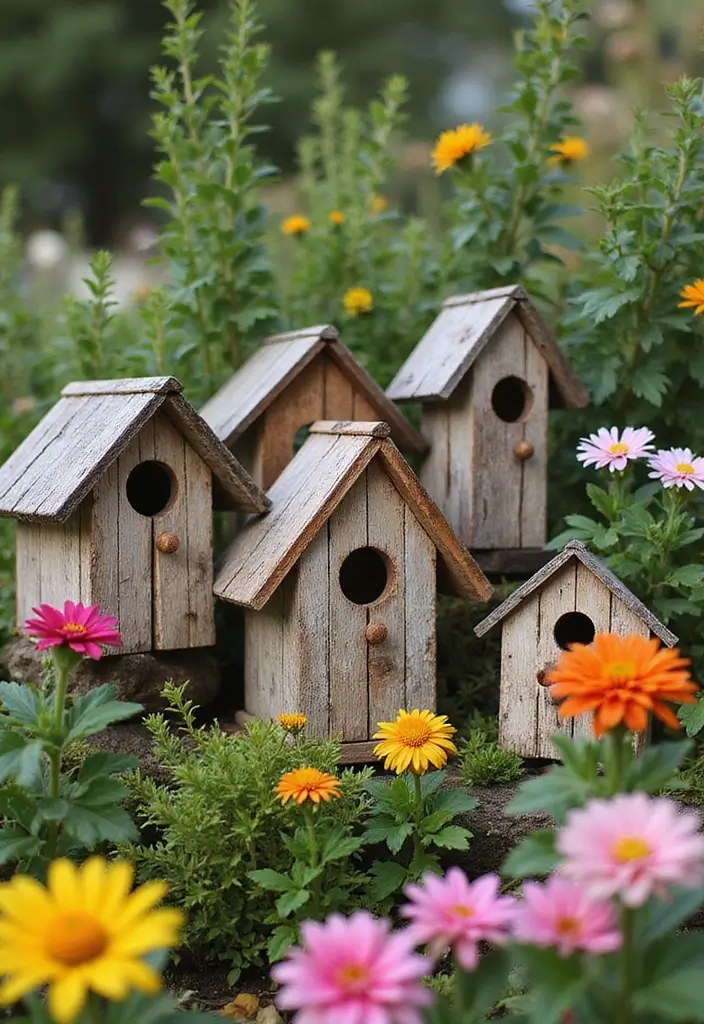21 DIY Hippie Garden Projects That Will Transform Your Outdoor Space into a Boho Paradise! - 19. Rustic Birdhouses