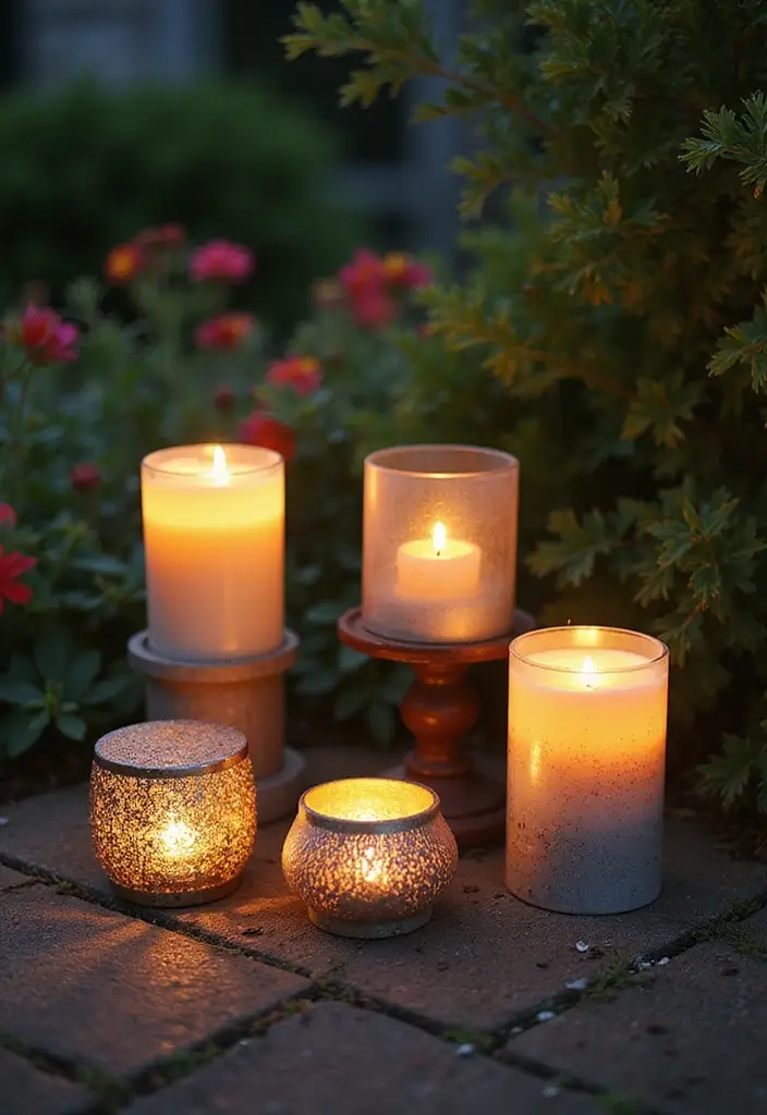 21 DIY Hippie Garden Projects That Will Transform Your Outdoor Space into a Boho Paradise! - 20. Outdoor Candle Holders