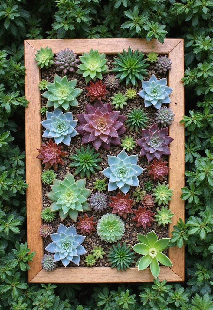 21 DIY Hippie Garden Projects That Will Transform Your Outdoor Space into a Boho Paradise! - 5. Succulent Wall Art