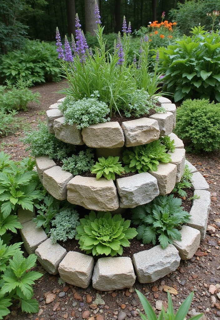 21 DIY Hippie Garden Projects That Will Transform Your Outdoor Space into a Boho Paradise! - 8. Herb Spiral Garden