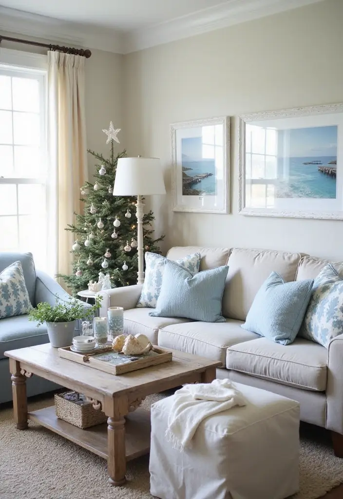 14 Cozy White Christmas Home Tours That’ll Fill Your Heart with Joy! - 11. Coastal Christmas Vibes
