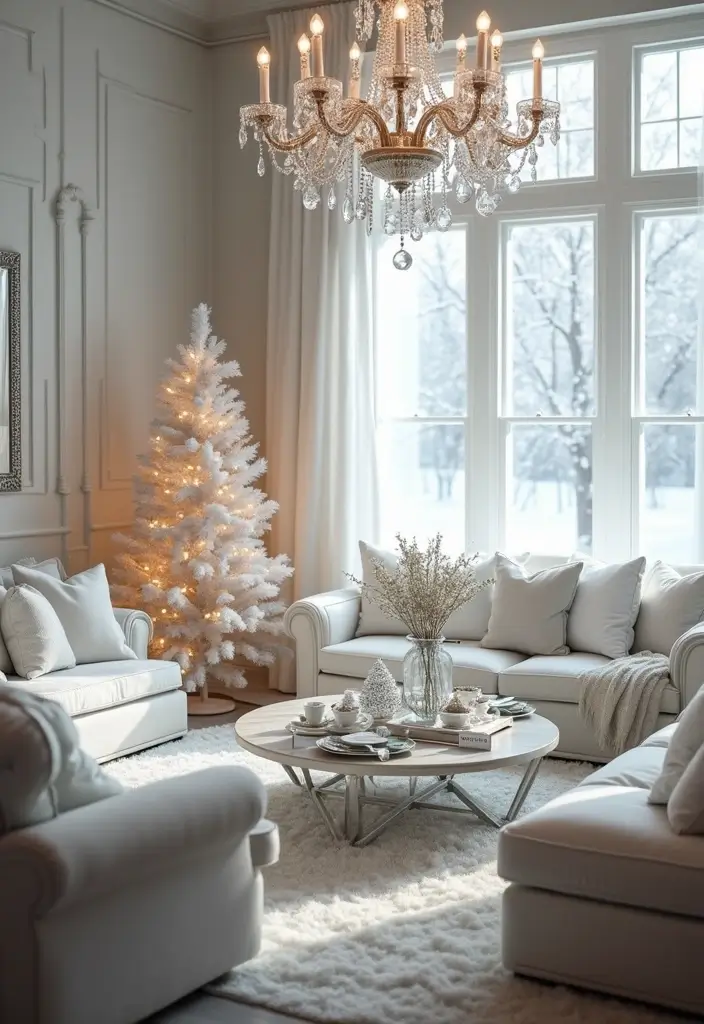 14 Cozy White Christmas Home Tours That’ll Fill Your Heart with Joy! - 2. Glamorous Winter Wonderland