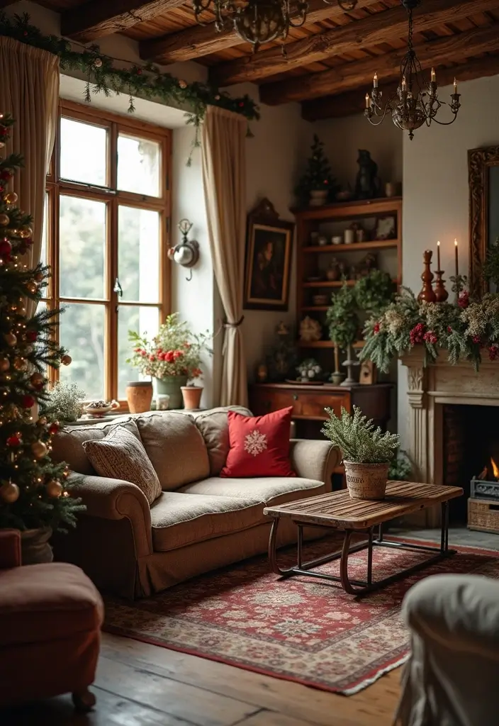 14 Cozy White Christmas Home Tours That’ll Fill Your Heart with Joy! - 6. Vintage Charm Galore