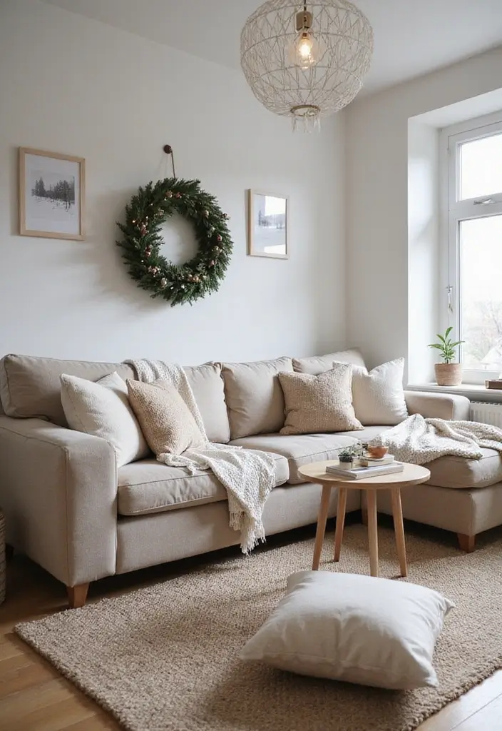 14 Cozy White Christmas Home Tours That’ll Fill Your Heart with Joy! - 9. Scandinavian Inspired Comfort
