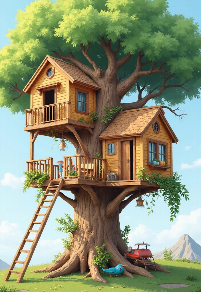 21 Mind-Blowing Kids Tree House Ideas That'll Make Your Kids Scream 'WOW!' - 8. Combo Playhouse and Study Space