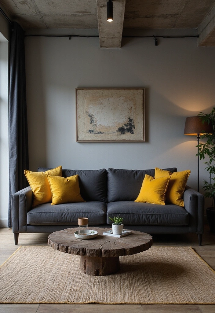 16 Bold Color Combos That'll Make Your Neighbors Jealous (Warning: #8 Is Not for the Faint-Hearted!) - 5. Charcoal & Mustard