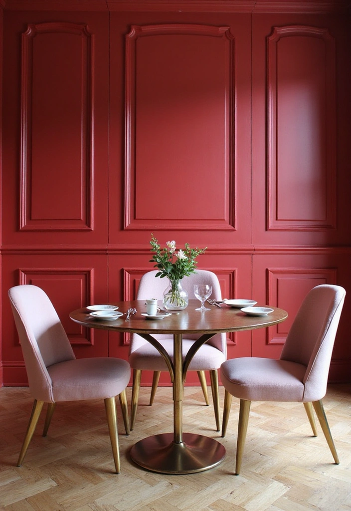 16 Bold Color Combos That'll Make Your Neighbors Jealous (Warning: #8 Is Not for the Faint-Hearted!) - 3. Bold Red & Soft Blush