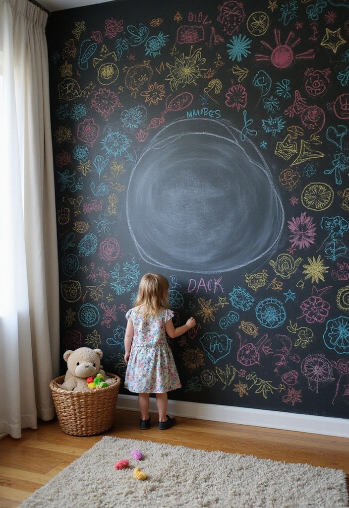 25 Magical Kids Room Decor Ideas That'll Make Bedtime a Dream Come True! - 12. Interactive Chalkboard Walls