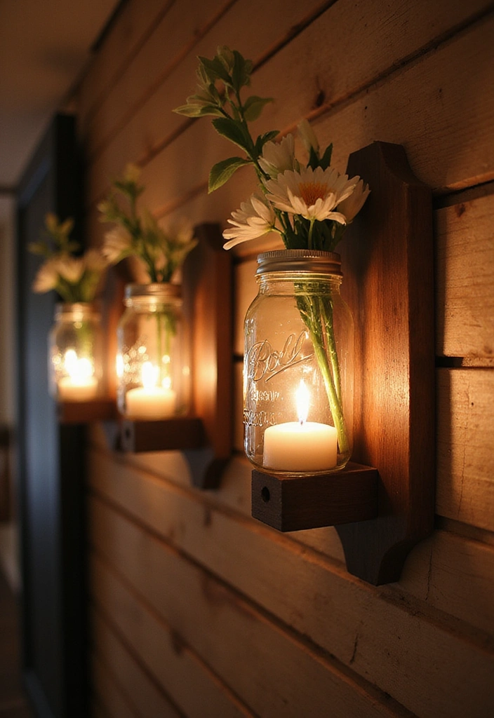 30 DIY Home Decor Projects That Are So Easy You'll Think They Were Store-Bought! - 6. Mason Jar Sconces