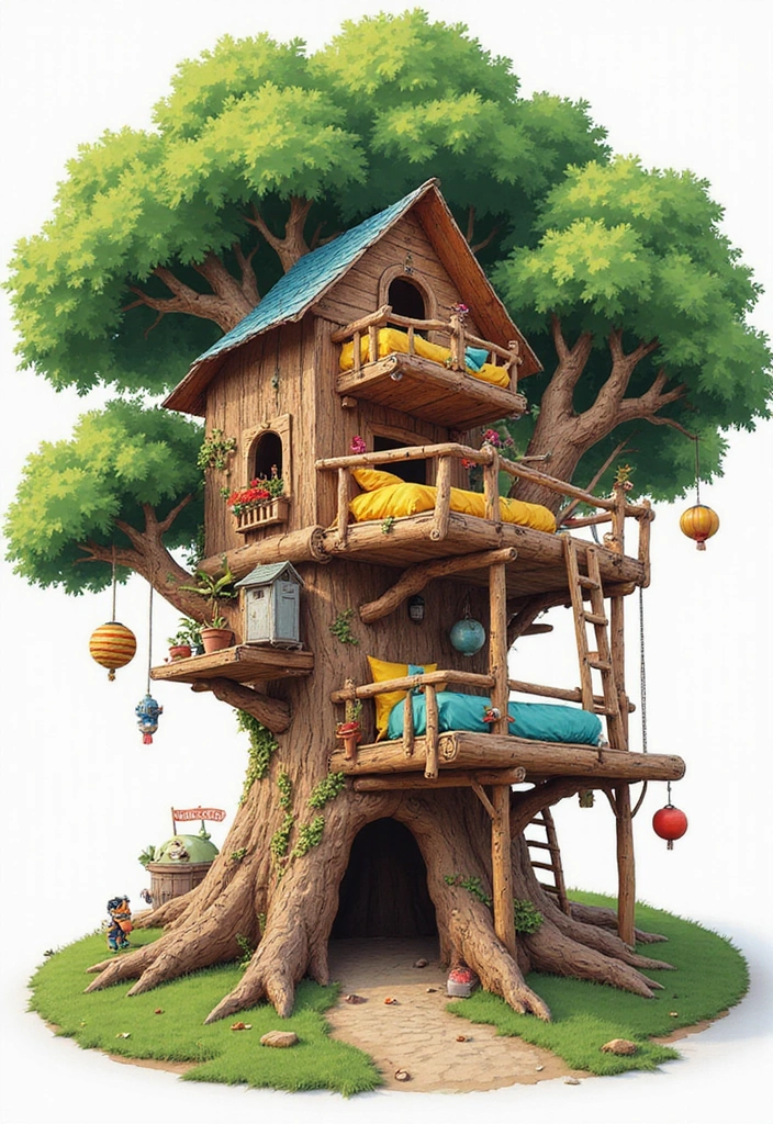 21 Mind-Blowing Kids Tree House Ideas That'll Make Your Kids Scream 'WOW!' - 10. Bunk Bed Tree House