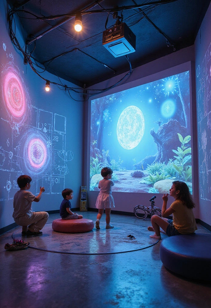 17 Ingenious Underground Kids Play Room Ideas for Small Spaces (You Won't Believe #4!) - 16. Interactive Projector Spaces