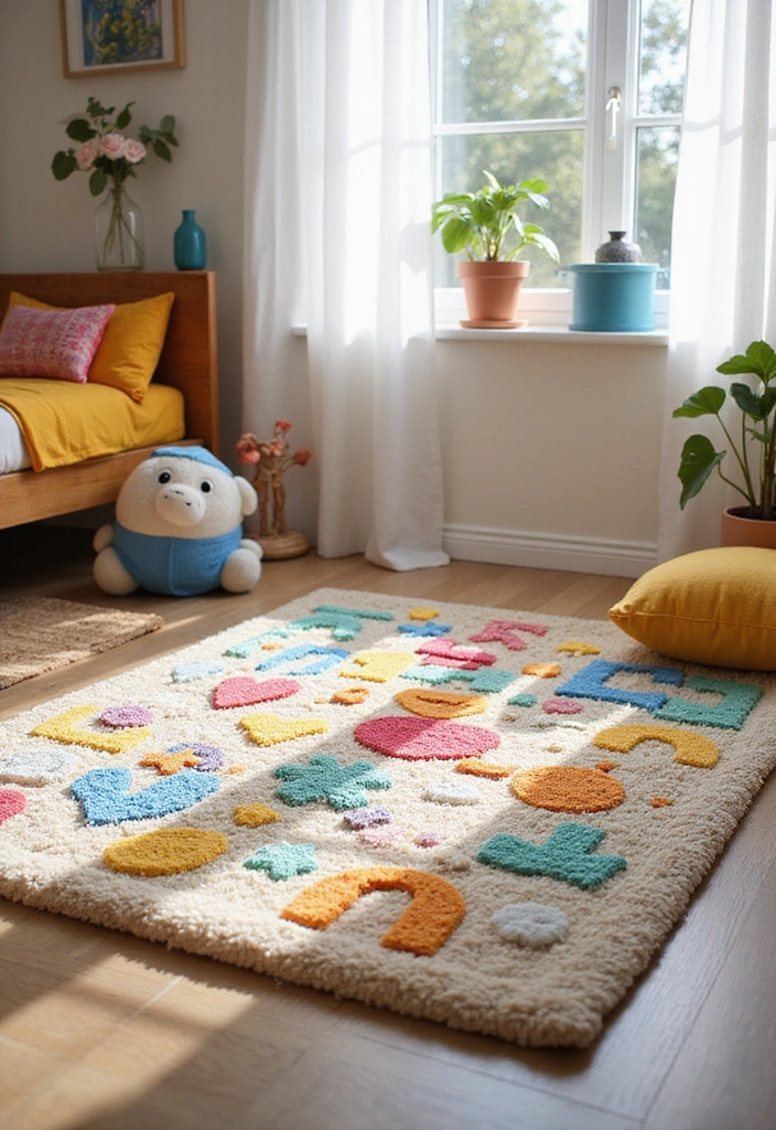 25 Magical Kids Room Decor Ideas That'll Make Bedtime a Dream Come True! - 8. Playful Rug Designs
