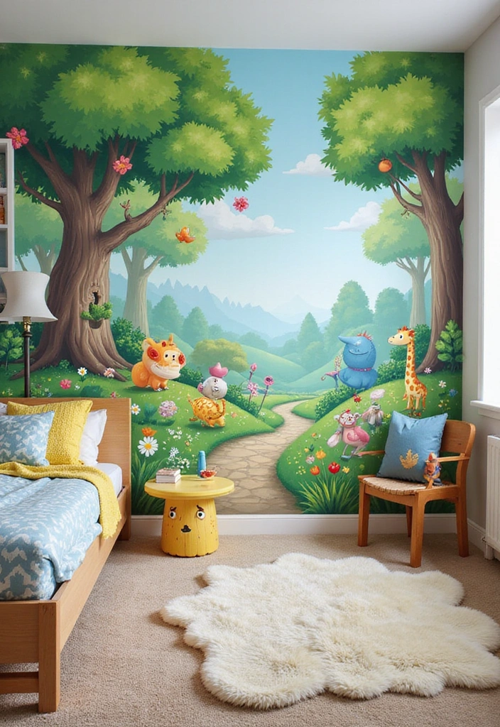 25 Magical Kids Room Decor Ideas That'll Make Bedtime a Dream Come True! - 2. Whimsical Wall Murals