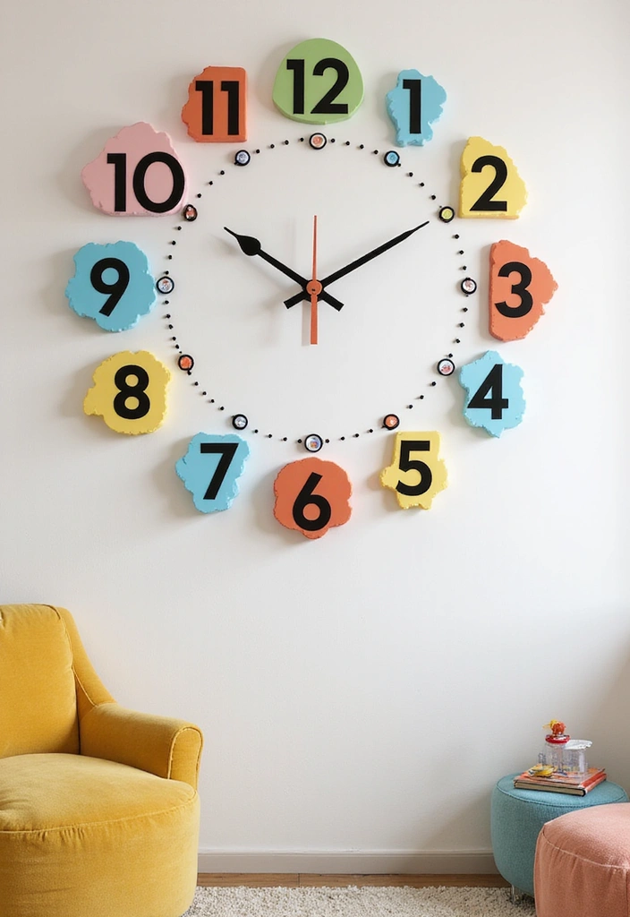 25 Magical Kids Room Decor Ideas That'll Make Bedtime a Dream Come True! - 24. Bright and Cheerful Wall Clocks