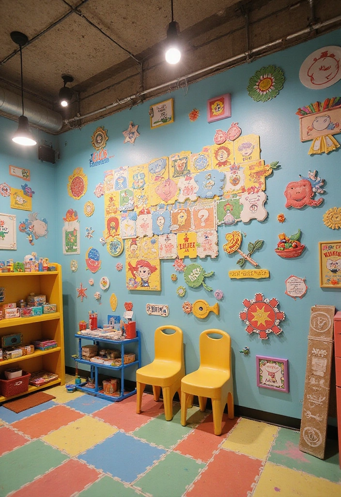 17 Ingenious Underground Kids Play Room Ideas for Small Spaces (You Won't Believe #4!) - 14. Puzzle and Game Wall