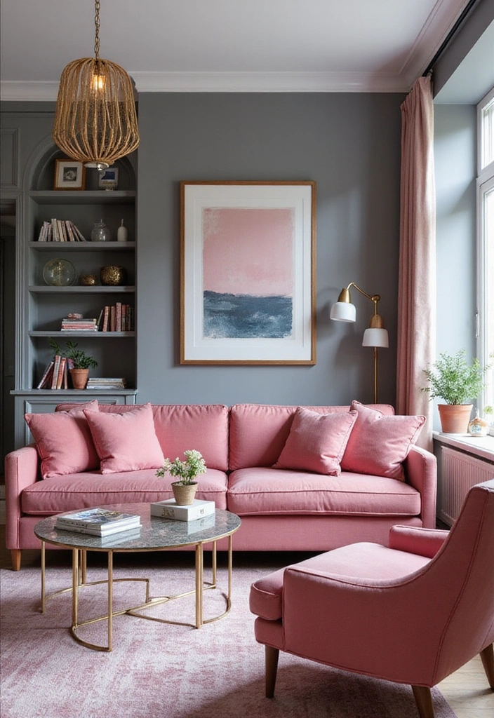 16 Bold Color Combos That'll Make Your Neighbors Jealous (Warning: #8 Is Not for the Faint-Hearted!) - 11. Bright Pink & Grey