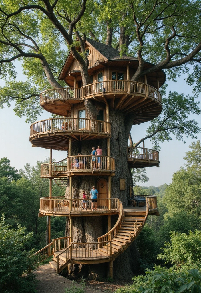 21 Mind-Blowing Kids Tree House Ideas That'll Make Your Kids Scream 'WOW!' - 12. Multi-Leveled Tree House
