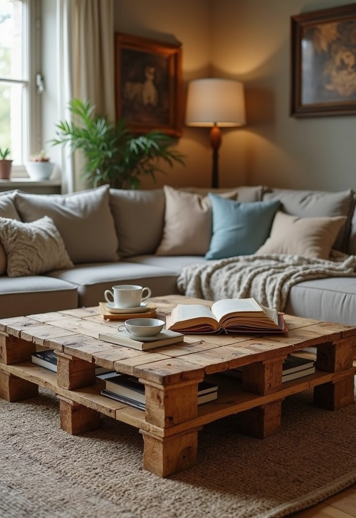 25 Fun and Budget-Friendly Small House DIY Projects You Can Start Today! - 15. Build a Pallet Coffee Table