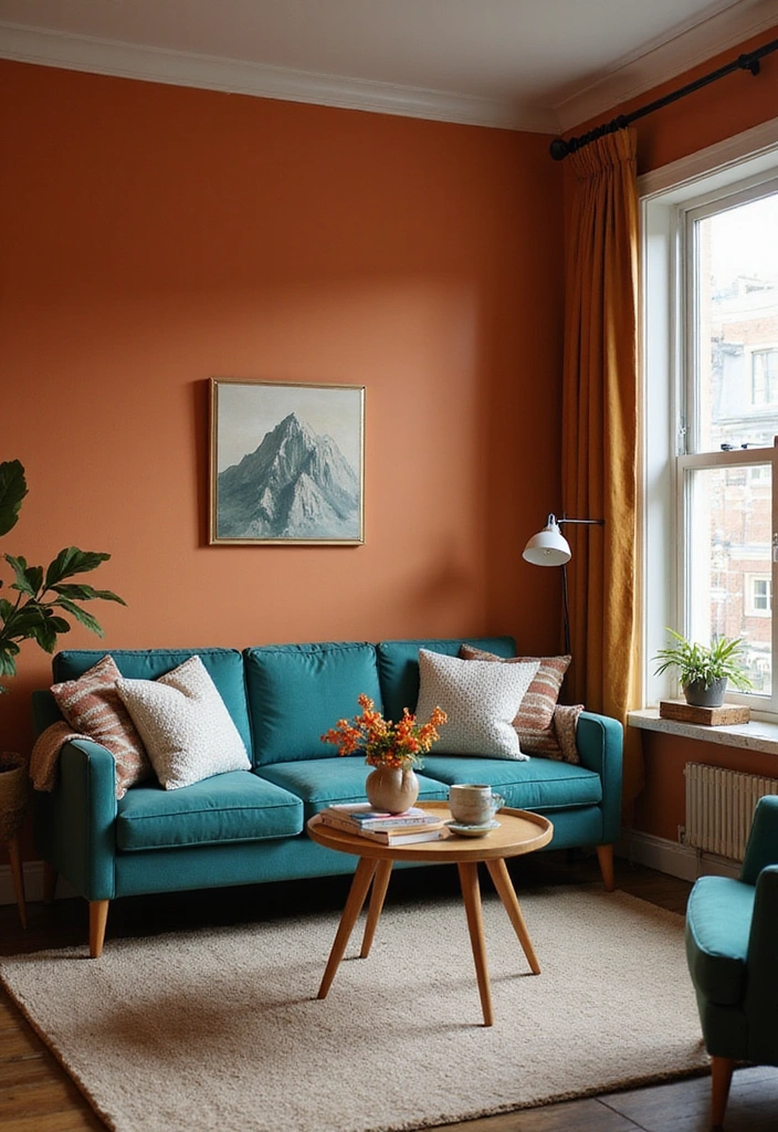 16 Bold Color Combos That'll Make Your Neighbors Jealous (Warning: #8 Is Not for the Faint-Hearted!) - 10. Burnt Orange & Deep Teal