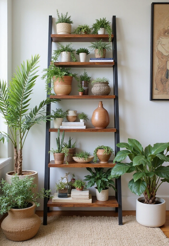 25 Fun and Budget-Friendly Small House DIY Projects You Can Start Today! - 23. Create a Decorative Ladder Shelf