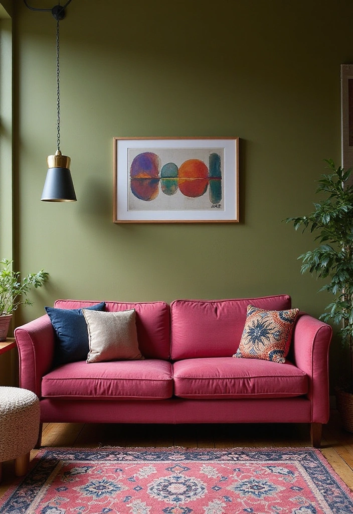 22 Eye-Popping 1980s Color Schemes That'll Brighten Up Your Home (Dare to Try #3!) - 22. Vibrant Harmony: Raspberry and Olive