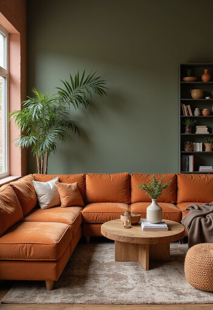 22 Eye-Popping 1980s Color Schemes That'll Brighten Up Your Home (Dare to Try #3!) - 10. Earthy Energies: Burnt Orange and Olive Green