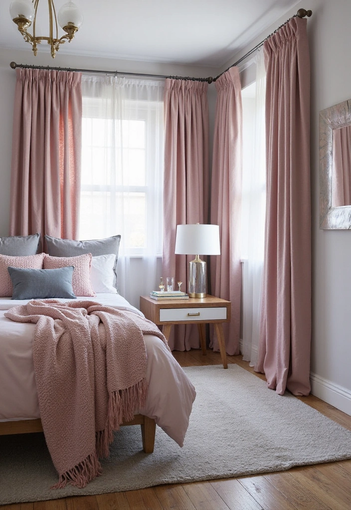 18 Small Pink Bedroom Ideas That Prove Less is More (#9 Is a Game-Changer!) - 5. Pink and Grey Combo