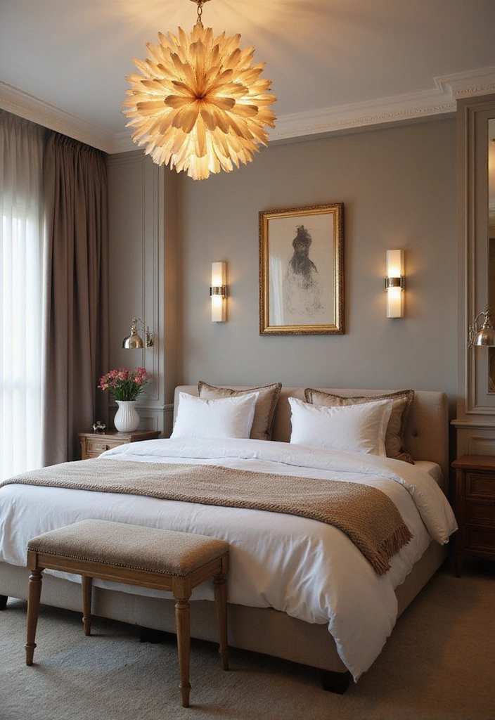 20 Bold Bedroom Decor Ideas to Revamp Your Space (You Won't Believe #11!) - 10. Statement Lighting Fixtures