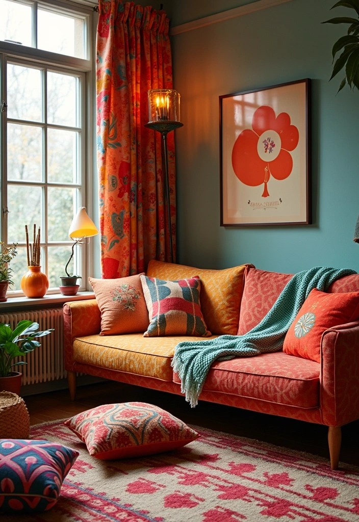 15 Rad 1980s Decor Ideas That'll Bring Your Living Room Back to Life (You Won't Believe #6!) - 5. Funky Textiles