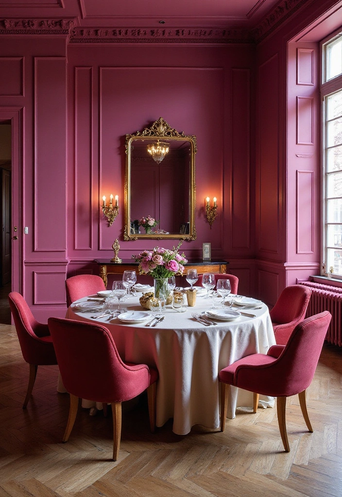 22 Eye-Popping 1980s Color Schemes That'll Brighten Up Your Home (Dare to Try #3!) - 9. Electric Elegance: Fuchsia and Gold
