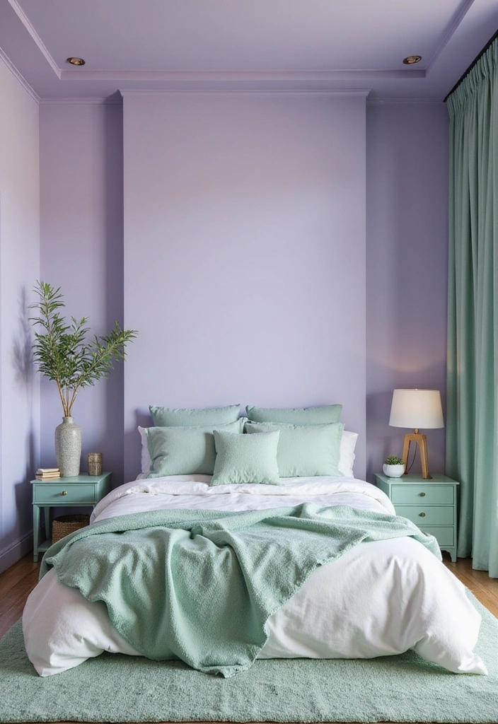 22 Eye-Popping 1980s Color Schemes That'll Brighten Up Your Home (Dare to Try #3!) - 4. Pastel Paradise: Lavender and Mint Green